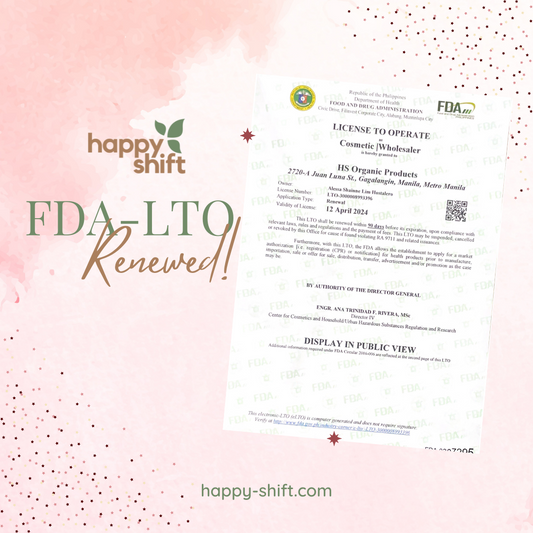 Happy Shift PH FDA-LTO Renewed!