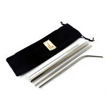 Load image into Gallery viewer, 4-piece Stainless Straw Set